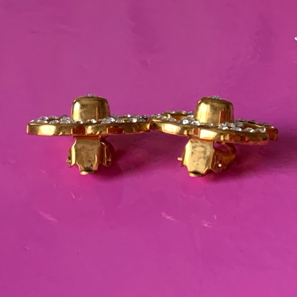 Vintage Chanel CC Turnlock Gold & Crystal Earrings - Picture 15 of 15